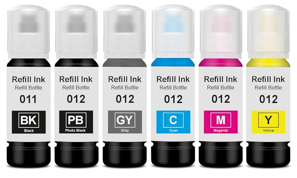 011 & 012 Compatible Refill Ink Bottle (70 ml per col )