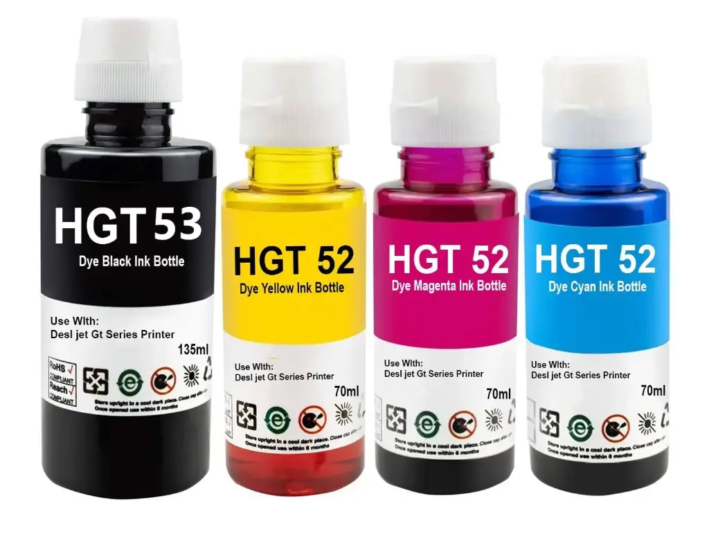 GT 53XL GT 52 Compatible Ink Bottle Set for HP Ink Tank